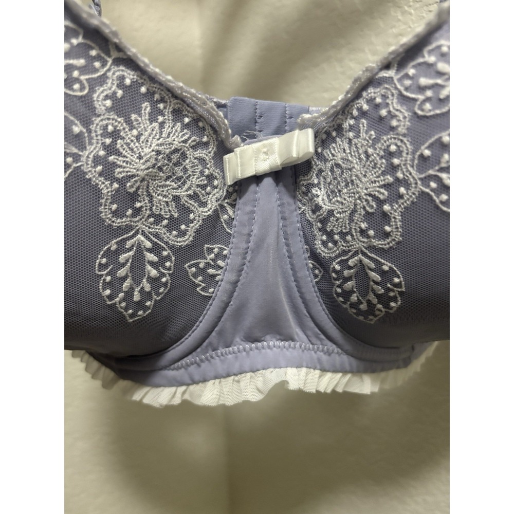 Adore Me Purple Floral Lace Underwire Full Coverage Contour Bra 38G Hook & Eye - Picture 4 of 9